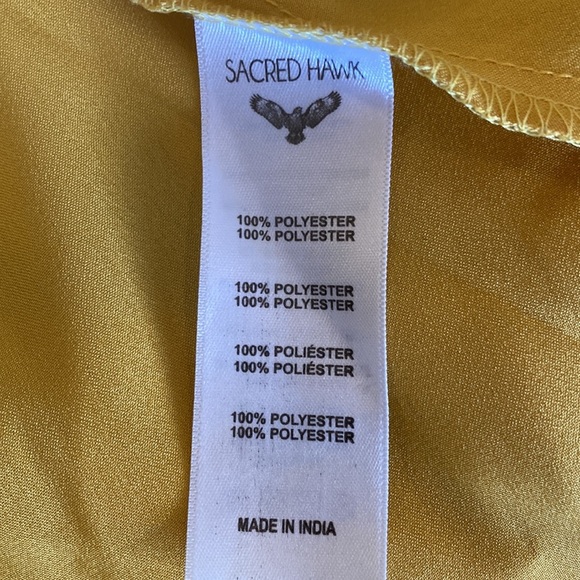 ASOS Sacred Hawk gold Satin Frilly Wrap Dress Size XS - Picture 12 of 16